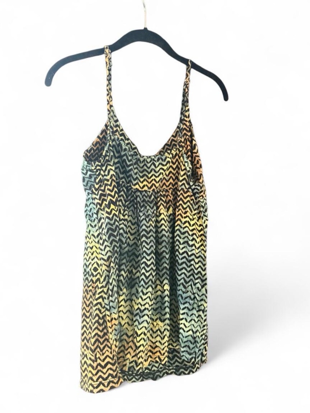 Santiki Beaded Chevron Babydoll Top | Size L | Boho Resort Style
